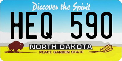 ND license plate HEQ590