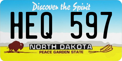 ND license plate HEQ597