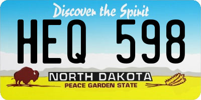ND license plate HEQ598