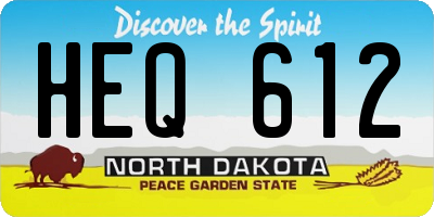 ND license plate HEQ612