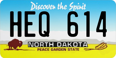 ND license plate HEQ614