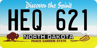 ND license plate HEQ621