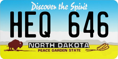 ND license plate HEQ646