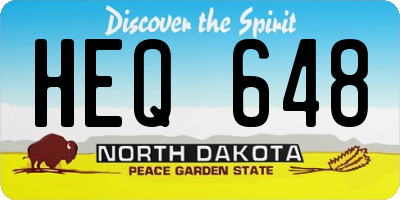 ND license plate HEQ648