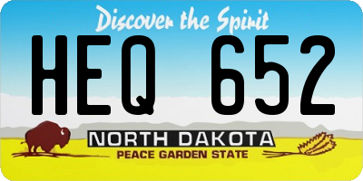 ND license plate HEQ652
