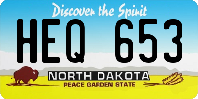 ND license plate HEQ653