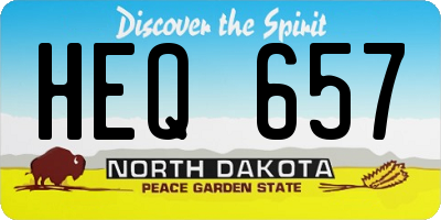 ND license plate HEQ657