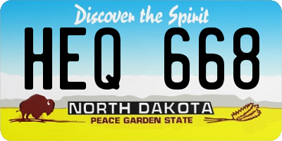 ND license plate HEQ668