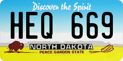 ND license plate HEQ669