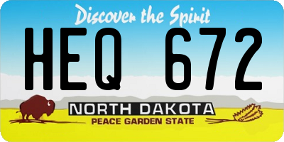 ND license plate HEQ672