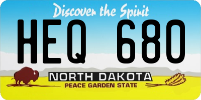 ND license plate HEQ680