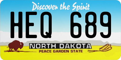 ND license plate HEQ689