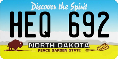 ND license plate HEQ692