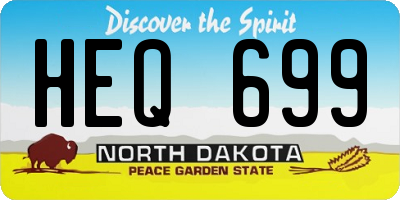 ND license plate HEQ699