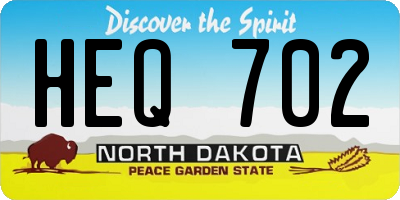 ND license plate HEQ702