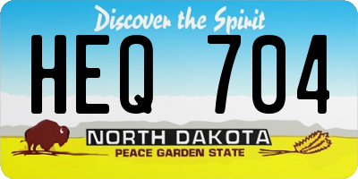 ND license plate HEQ704