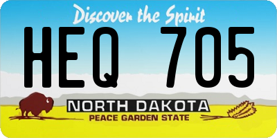 ND license plate HEQ705