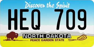 ND license plate HEQ709
