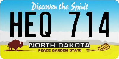 ND license plate HEQ714