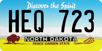 ND license plate HEQ723