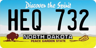 ND license plate HEQ732