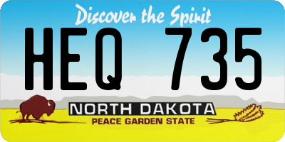 ND license plate HEQ735