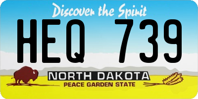 ND license plate HEQ739