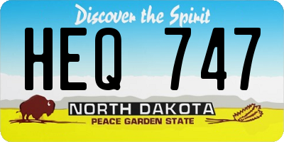 ND license plate HEQ747