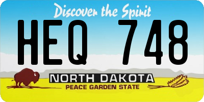 ND license plate HEQ748