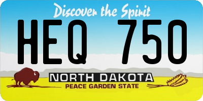 ND license plate HEQ750