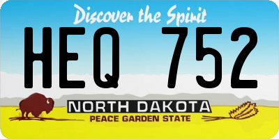 ND license plate HEQ752