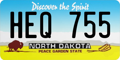 ND license plate HEQ755