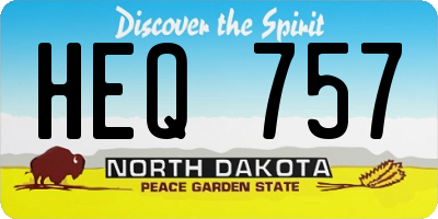 ND license plate HEQ757