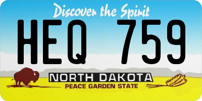 ND license plate HEQ759