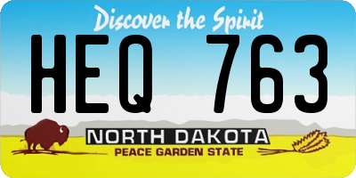 ND license plate HEQ763