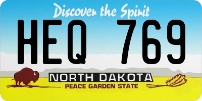 ND license plate HEQ769