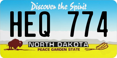 ND license plate HEQ774