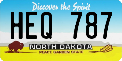 ND license plate HEQ787