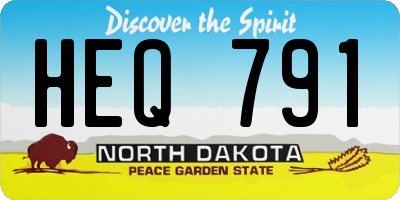 ND license plate HEQ791