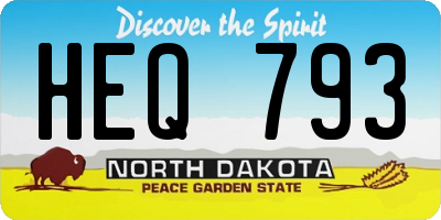 ND license plate HEQ793