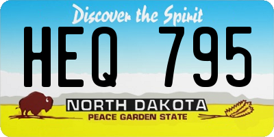 ND license plate HEQ795