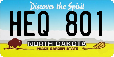 ND license plate HEQ801
