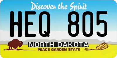 ND license plate HEQ805