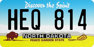 ND license plate HEQ814