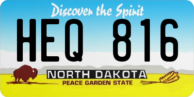 ND license plate HEQ816