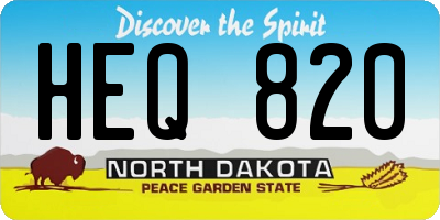 ND license plate HEQ820