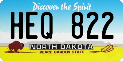 ND license plate HEQ822