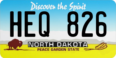 ND license plate HEQ826