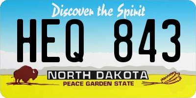 ND license plate HEQ843