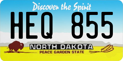 ND license plate HEQ855